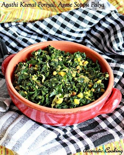 Cuisine aromatique Agathi Keerai poriyal, Agase Soppu Palya, Verts Curry (Agathi) Cuisson aromatique Agathi Keerai poriyal, Agase Soppu Palya, Verts Curry