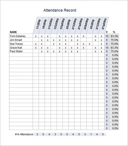 Modèles de feuille de présence - 10 Télécharger Documents gratuites à PDF, Word, Exccel