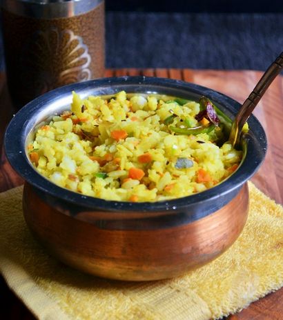 Aval upma Rezept, poha upma Rezept