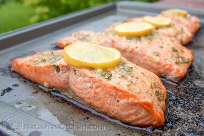 Gebackener Lachs-Rezept mit Knoblauch und Dijon