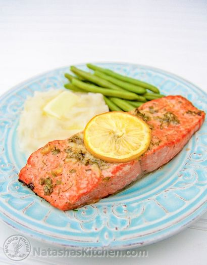 Gebackener Lachs-Rezept mit Knoblauch und Dijon