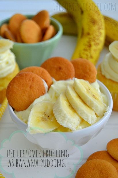 Banana Petits gâteaux Pudding avec Pudding Cool Whip Glaçage - Le rebelle domestique