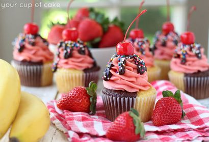 Banana Split Cupcakes - Ihre Cup of Cake