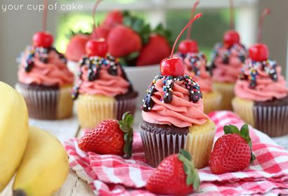 Banana Split - Cupcakes votre tasse de gâteau