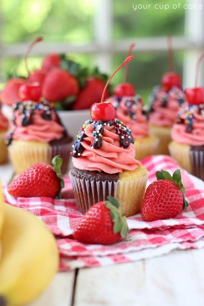 Banana Split Cupcakes - Ihre Cup of Cake