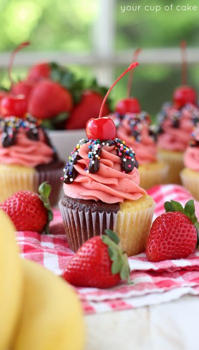 Banana Split Cupcakes - Ihre Cup of Cake