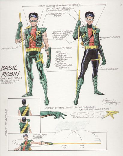 Batman- Die 1989 Film Robin Relics desigining Tim Drake s Robin-Kostüm