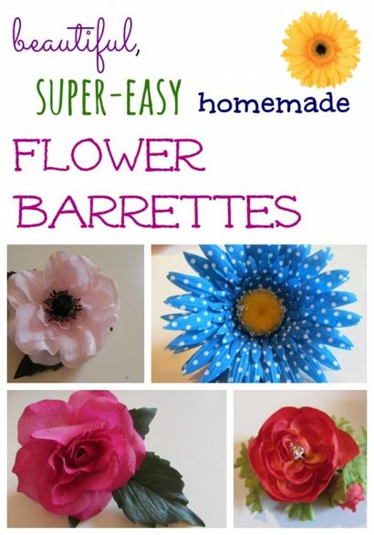 Schöne, einfache hausgemachte Blume Spangen - teach Mama