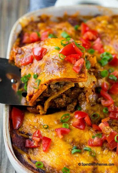 Rindfleisch Enchilada Casserole - Verbringen Sie mit Pennys