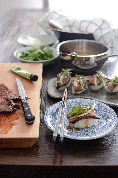 Beef Steak Sushi mit Teriyaki-Sauce - Beyond Kimchee