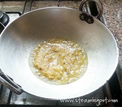 Besan ki Sabzi carrés Gram farine de Curry, Le Pot Etuve