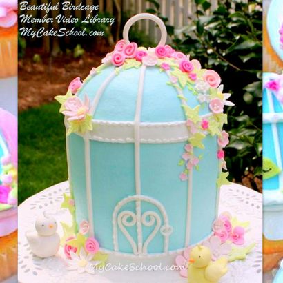 Birdcage Petits gâteaux ~ décoration de gâteau Blog Tutoriel, Mon école Cake