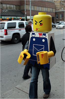 Noir et blanc Obsession Lego Man Costume