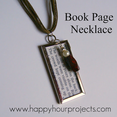 Buchseite Halskette - Happy Hour Projekte