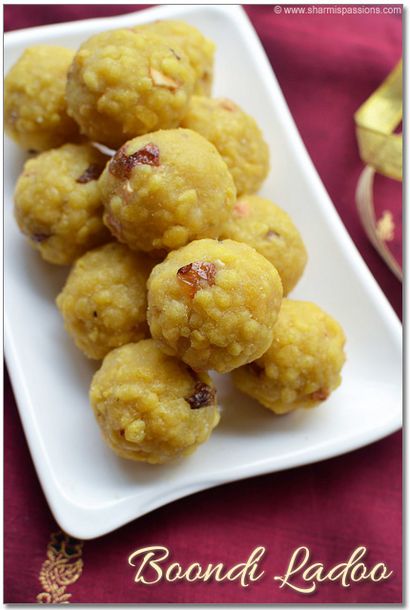 Boondi Ladoo Rezept - Boondi Laddu - Wie boondi ladoo zu machen, Diwali Süßigkeiten Rezepte - Sharmis
