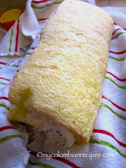 Brazo de Reina (fraises et crème gâteau Roll), Mes Recettes colombiennes
