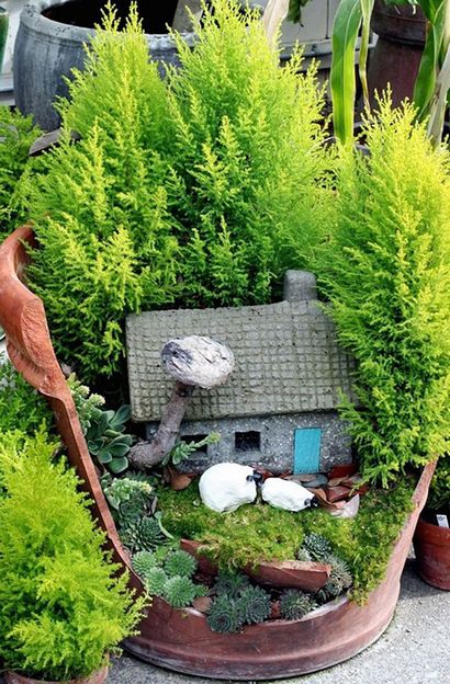 Gebrochene Töpfe machten zu Brilliant DIY Fairy Gardens