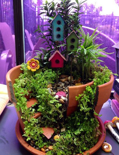 Gebrochene Töpfe machten zu Brilliant DIY Fairy Gardens