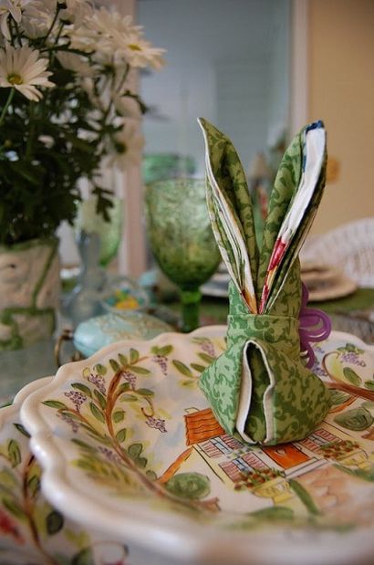 Lapin serviette Fold Idéal pour Pâques ou un Springtime Tablescape - Entre Naps sur le porche