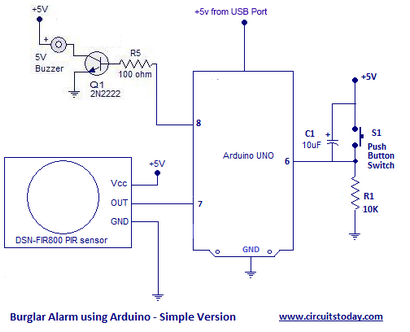 Alarme anti-vol Circuit et des projets de bricolage