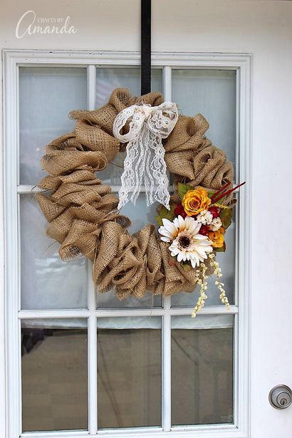 Jute Couronne Comment faire une couronne de fleurs Jute En utilisant un cintre