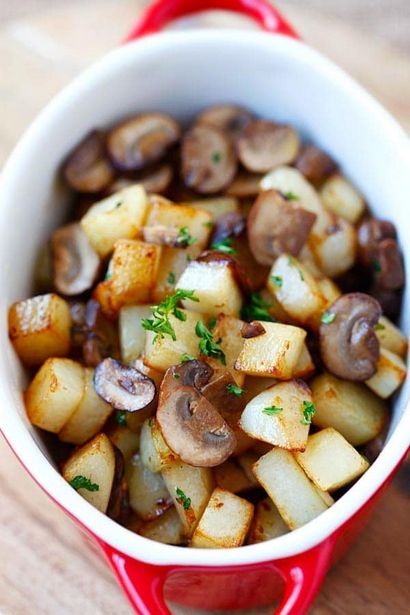 Beurre de pommes de terre sautées et champignons, délicieuses recettes faciles