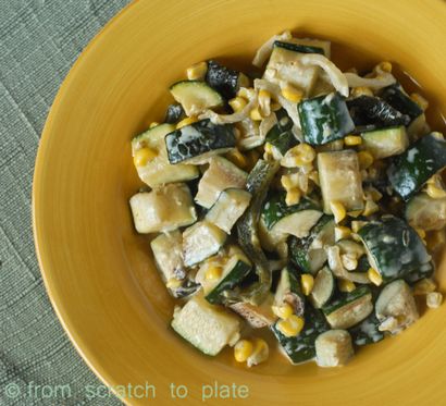 Calabacitas con Crema (Zucchini mit Sahne), fromscratchtoplate