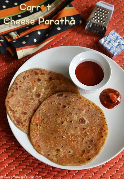 Carotte fromage Paratha Recette - Enfants Déjeuner Idées Boîte - Sharmis Passions