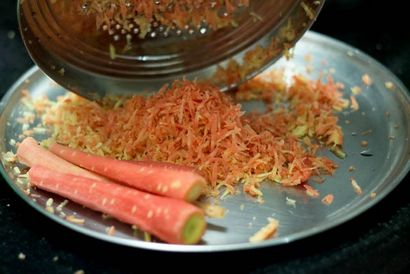 Carotte recette halwa, comment faire halwa de carotte végétalien, gajar recette halwa