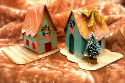 Cassie Stephens Bricolage Vintage Putz Maisons, A Light Up Village!