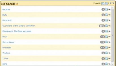 Collections de catalogage Comic Book (collections) Comic Book Collections catalogage