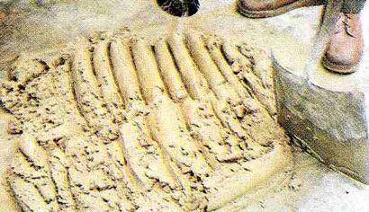 Zement und Sand Mörtel für das Maurer- UND GEBÄUDE, Häuser, Wohnungen, Wohnen, SACH BRICKS,