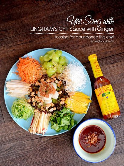 Chasing DES ALIMENTS DREAMS Recette Yee Sang avec Lingham - sauce Chili s au gingembre