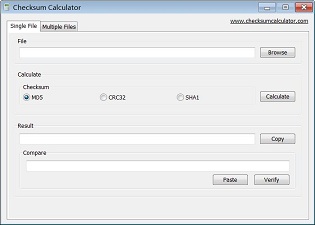 Calculatrice checksum (fichiers liste de fichiers) checksum Calculator