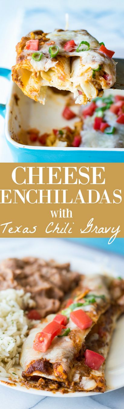 Fromage Enchiladas au Texas Chili Gravy