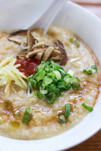 Chinois congee (riz porridge), Recettes