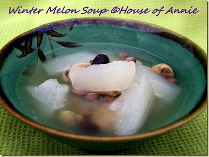 Melon d'hiver Soupe chinoise Recette, Maison d'Annie