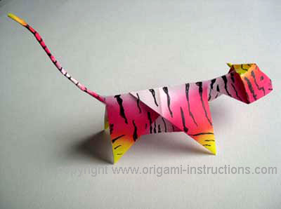 Zodiaque chinois Origami Tiger pliant Instructions - Comment faire un Origami Tiger