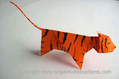 Chinese Zodiac Origami Tiger Faltanleitung - Wie ein Origami Tiger machen