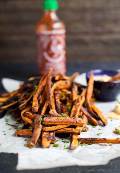 Chipotle frites de patates douces au miel Sriracha aïoli, Recettes faciles en santé grâce à des ingrédients réels