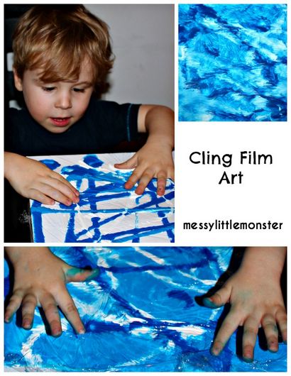 Cling Film Art - Messy Little Monster