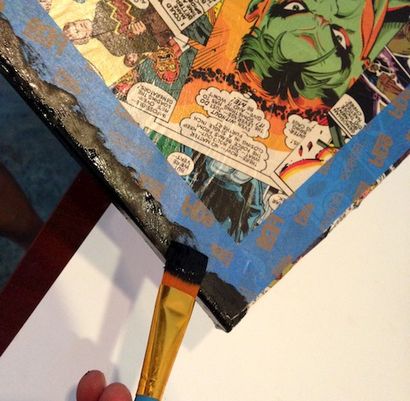 artisanat de bande dessinée toile de super-héros de bricolage - Rocks Mod Podge (super-héros) artisanat de bande dessinée toile de super-héros de bricolage - Mod Podge Rocks