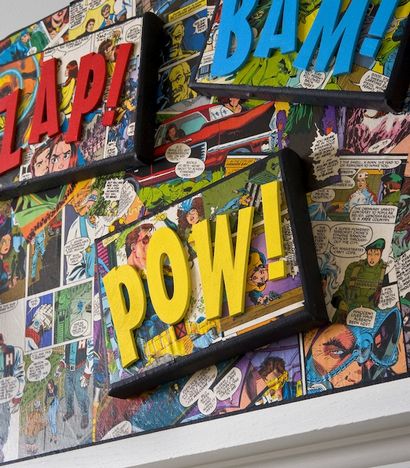 artisanat de bande dessinée toile de super-héros de bricolage - Mod Podge Rocks