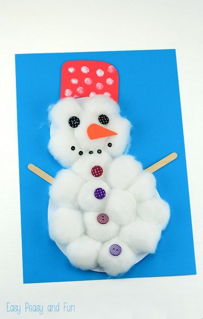 Boule de coton Bonhomme de neige Craft - Easy Peasy et Fun
