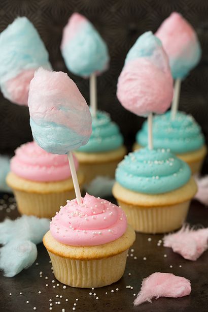 Cotton Candy Cupcakes - cuisine Classy