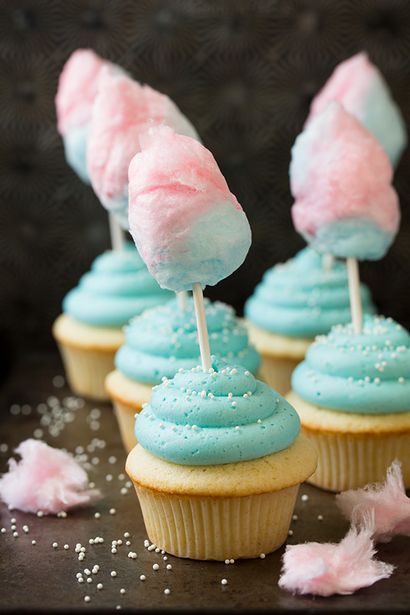 Cotton Candy Cupcakes - cuisine Classy