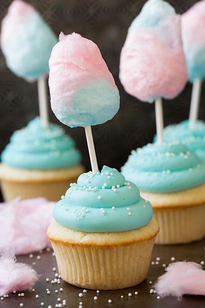 Cotton Candy Cupcakes - cuisine Classy