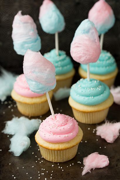 Cotton Candy Cupcakes - cuisine Classy