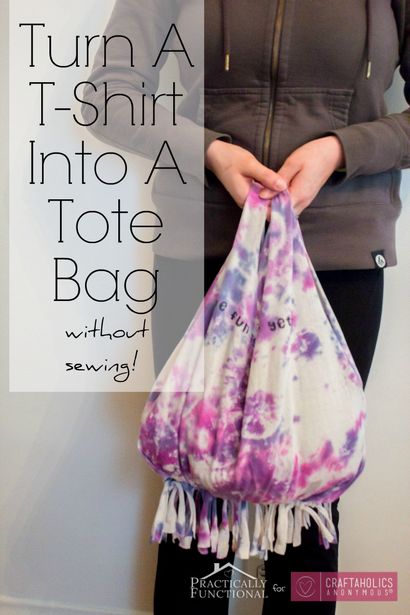 Craftaholics ANONYMESmd, No-Sew T-shirt Sac Tutorial