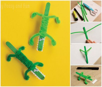 Craft-Stick Crocodile Craft - Easy Peasy und Fun